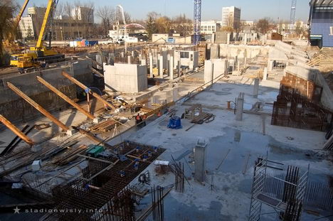 Teren budowy trybuny głównej