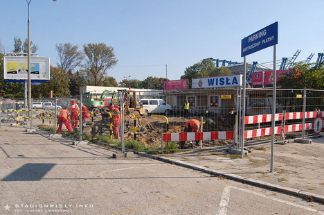 Prace od strony ul Reymonta